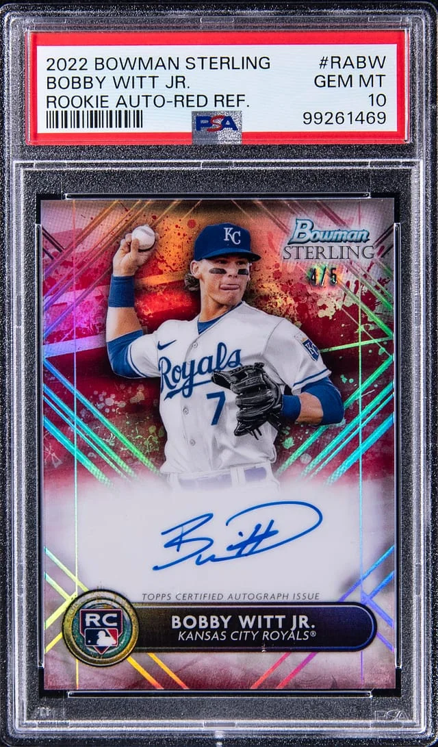 2022 Bowman Sterling Bobby Witt Jr. Autograph Red Refractor #RA-BW card image