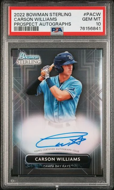 2022 Bowman Sterling Carson Williams Prospect Autographs #PACW card image