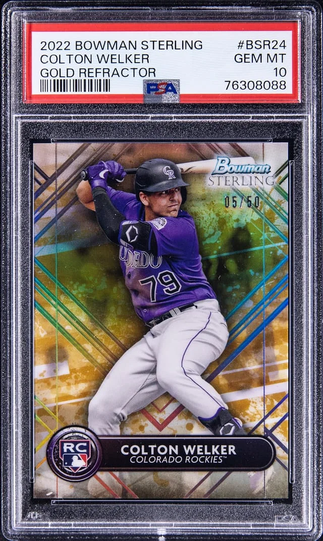 2022 Bowman Sterling Colton Welker Gold Refractor #BSR24 card image