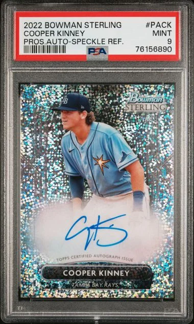 2022 Bowman Sterling Cooper Kinney Prospect Autographs Speckle Refractor #PA-CK card image