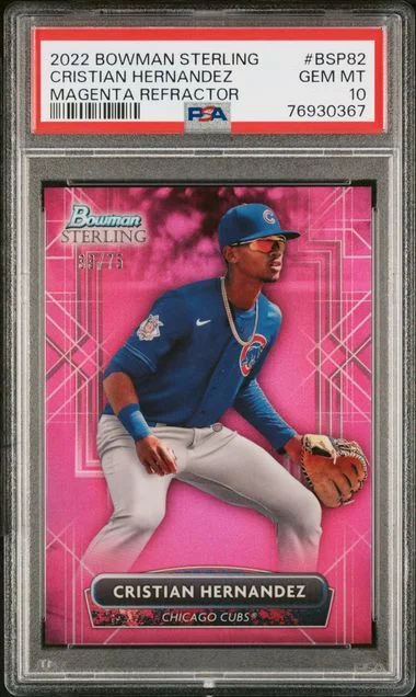 2022 Bowman Sterling Cristian Hernandez Refractor #BSP82 card image