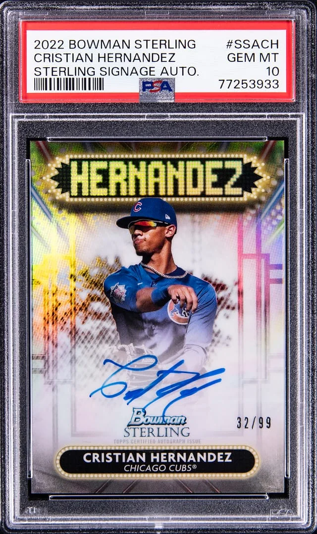 2022 Bowman Sterling Cristian Hernandez Signage Autographs #SSACH card image