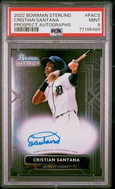 2022 Bowman Sterling Cristian Santana Prospect Autographs #PACS card image