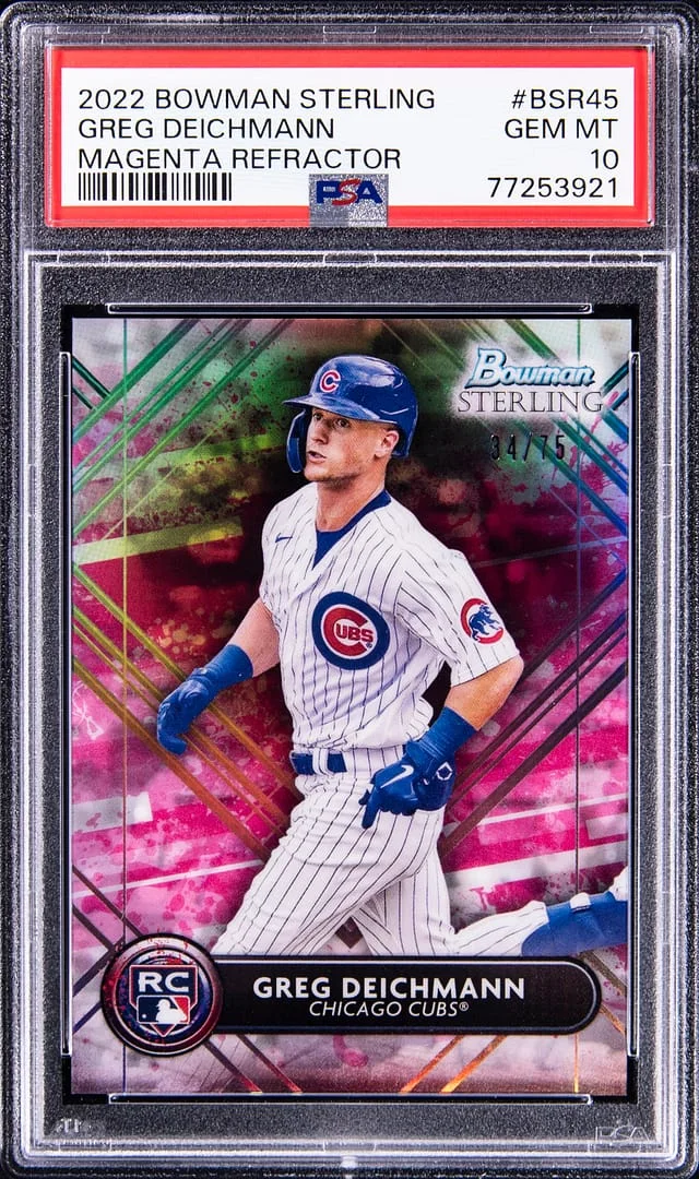 2022 Bowman Sterling Greg Deichmann Magenta Refractor #BSR45 card image