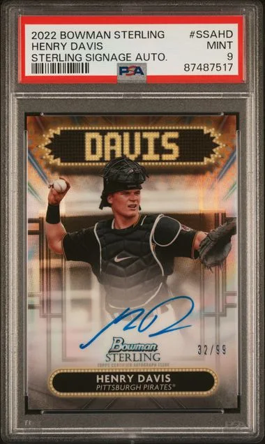 2022 Bowman Sterling Henry Davis Sterling Signage Autographs #SSA-HD card image