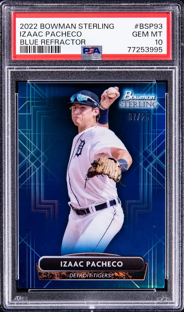 2022 Bowman Sterling Izaac Pacheco Blue Refractor #BSP93 card image