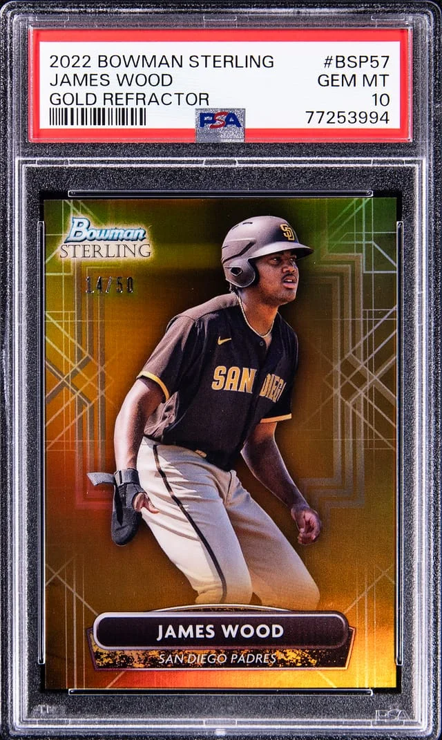 2022 Bowman Sterling James Wood Gold Refractor #BSP-57 card image
