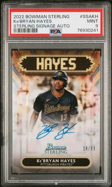 2022 Bowman Sterling Ke'Bryan Hayes Sterling Signage Autographs #SSAKH card image