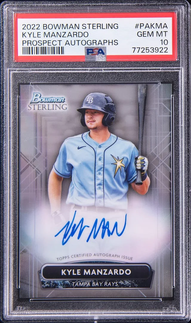 2022 Bowman Sterling Kyle Manzardo Prospect Autographs #PA-KMA card image