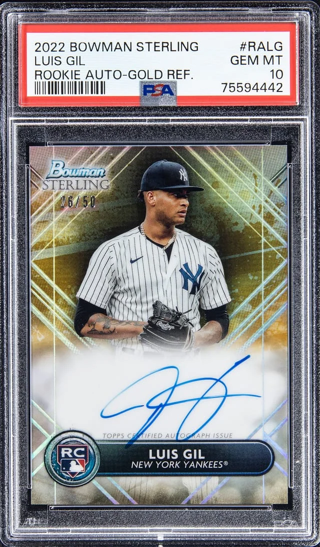 2022 Bowman Sterling Luis Gil Autograph - Gold Refractor #RALG card image