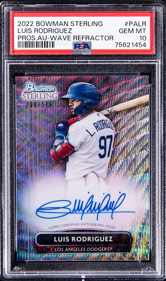 2022 Bowman Sterling Luis Rodriguez Prospect Autographs Wave Refractor #PALR card image