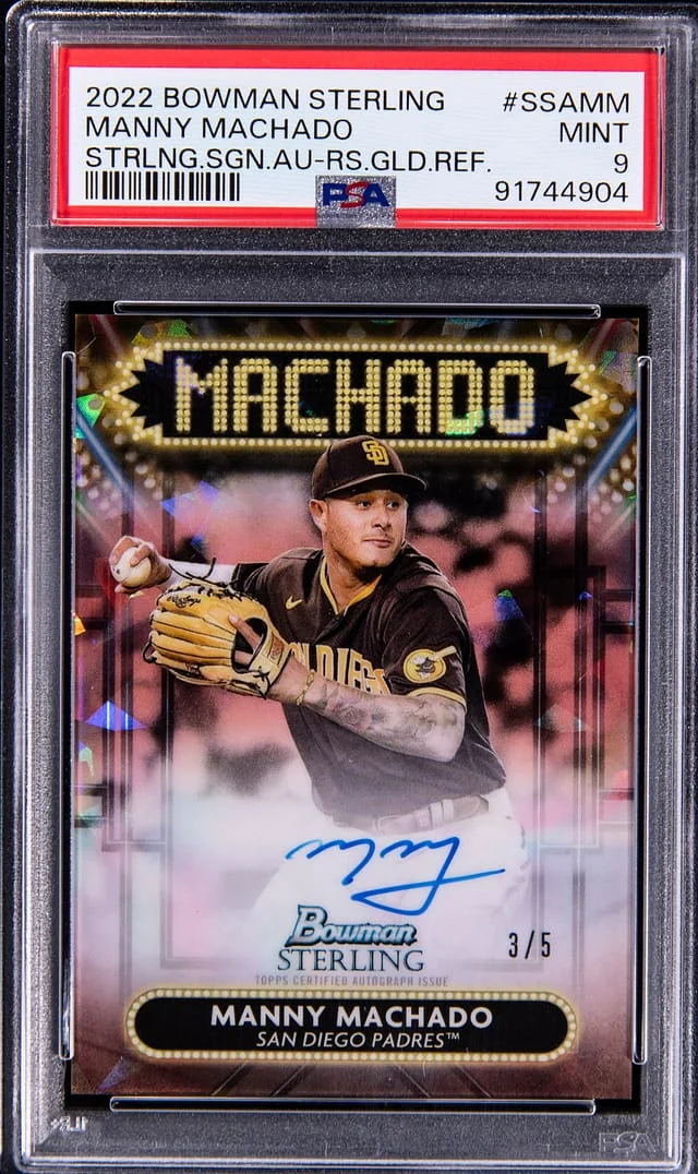 2022 Bowman Sterling Manny Machado Signature Autograph Rose Gold Refractor #SSA-MM card image