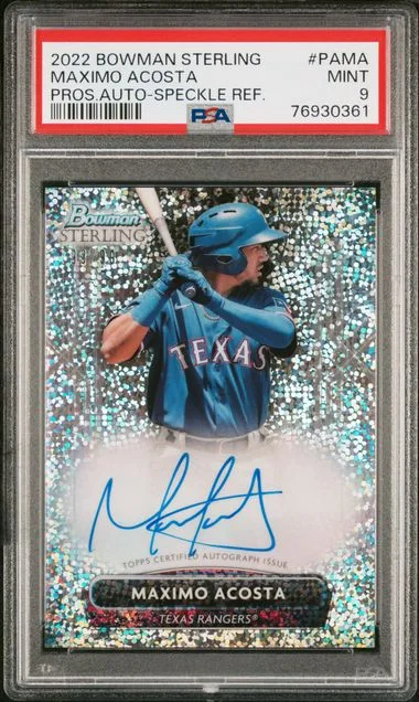 2022 Bowman Sterling Maximo Acosta Prospect Autographs #PAMA card image