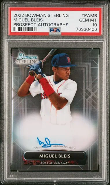 2022 Bowman Sterling Miguel Bleis Prospect Autographs #PAMB card image