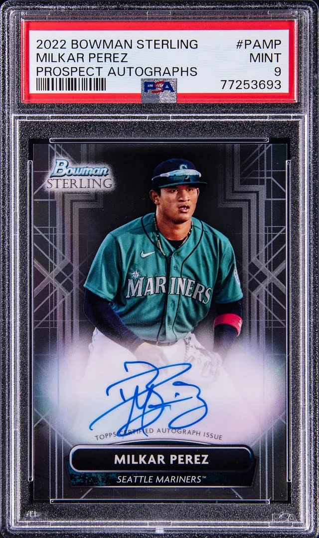 2022 Bowman Sterling Milkar Perez Prospect Autographs #PAMP card image