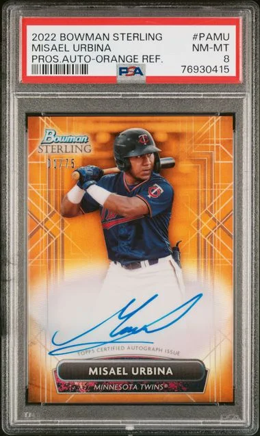 2022 Bowman Sterling Misael Urbina Prospect Autographs #PAMU card image