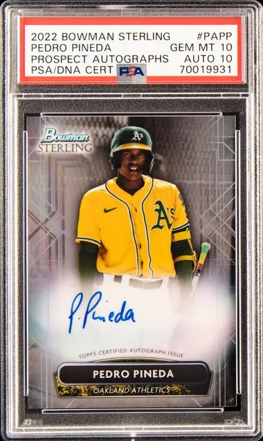 2022 Bowman Sterling Prospect Autographs Papp Pedro Pineda #no-number card image