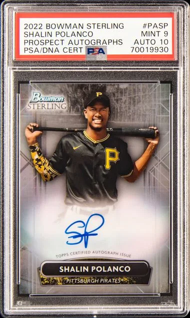 2022 Bowman Sterling Prospect Autographs Pasp Shalin Polanco #no-number card image