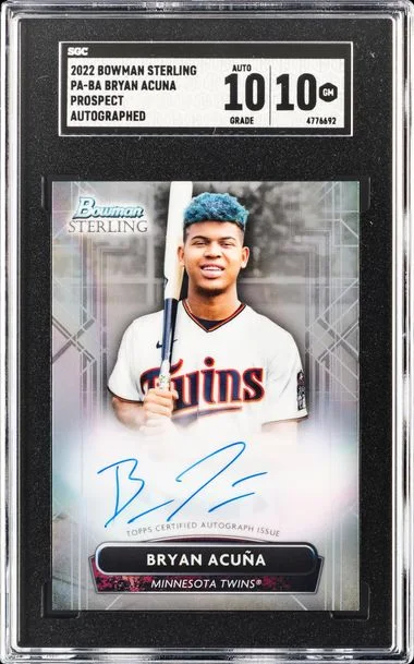 2022 Bowman Sterling Prospects Bryan Acuna Autographed #PABA card image