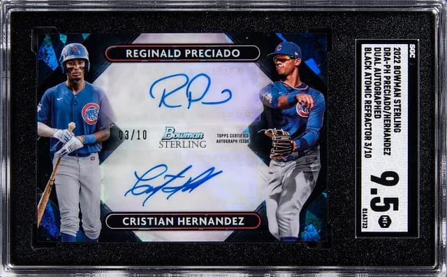 2022 Bowman Sterling Reginald Preciado, Cristian Hernandez Dual Dual Autographed Black Atomic Refractor #DRA-PH card image