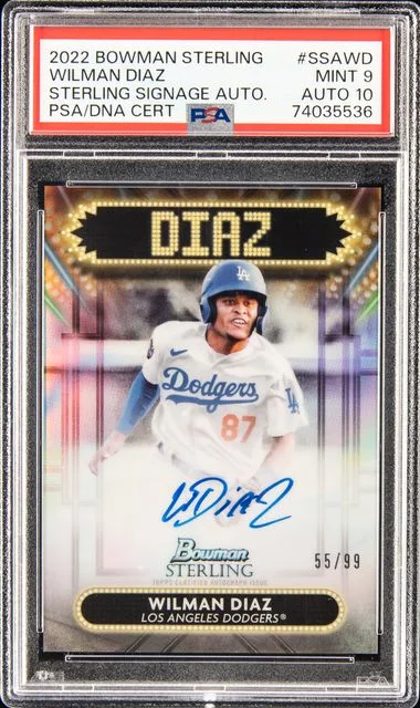 2022 Bowman Sterling Wilman Diaz Signage Autographs #SSA-WD card image