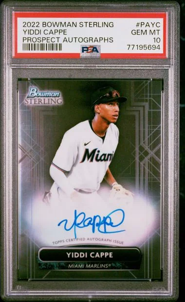 2022 Bowman Sterling Yiddi Cappe Prospect Autographs #PAYC card image