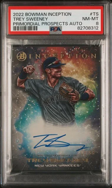 2022 Bowman Trey Sweeney Inception Primordial Prospects Autographs #TS card image