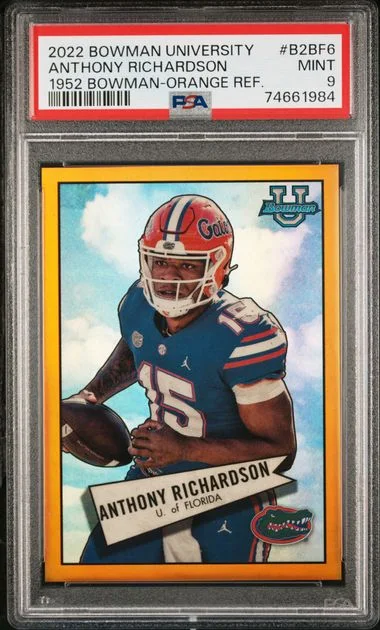 2022 Bowman University Anthony Richardson 1952 Bowman Orange Refractor #B2BF-6 card image