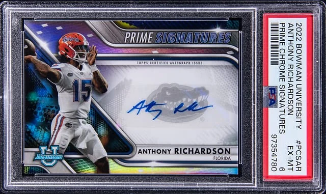 2022 Bowman University Anthony Richardson Prime Chrome Signature #PCS-AR card image