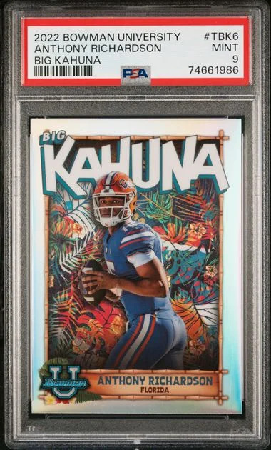 2022 Bowman University Anthony Richardson The Big Kahuna Orange Refractor #TBK6 card image