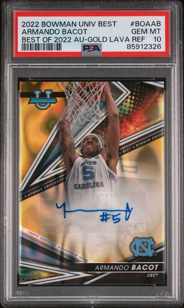 2022 Bowman University Best Armando Bacot Best Of 2022 Autograph Gold Lava Refractor #BOA-AB card image