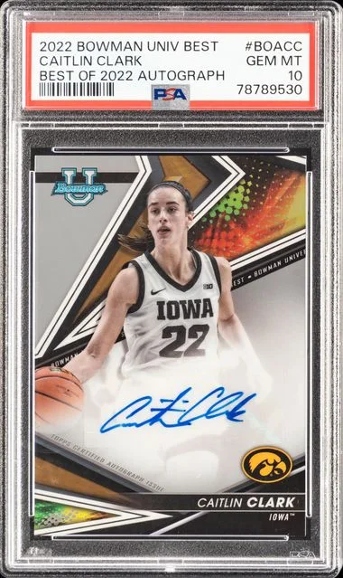 2022 Bowman University Best Autograph Boacc Caitlin Clark Best Of #2022 card image