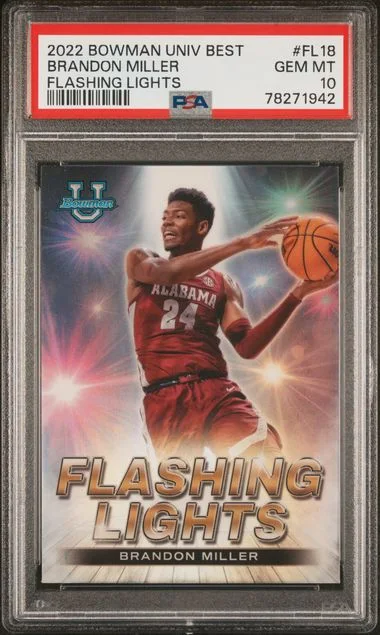 2022 Bowman University Best Brandon Miller Flashing Lights #FL18 card image