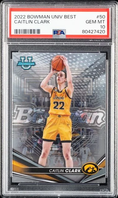 2022 Bowman University Best Caitlin Clark Refractor #50 card image