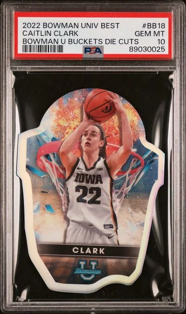 2022 Bowman University Best Caitlin Clark Bowman U Buckets Die Cuts #BB18 card image