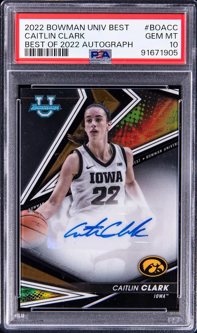 2022 Bowman University Best Caitlin Clark of 2022 Autograph #BOA-CC card image