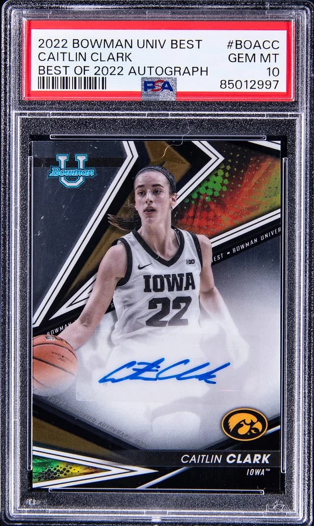 2022 Bowman University Best Caitlin Clark of 2022 Autograph #BOACC card image