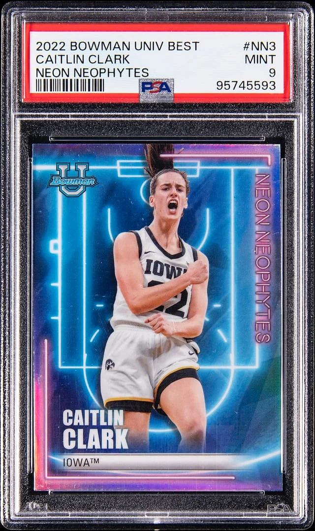 2022 Bowman University Best Caitlin Clark Neon Neophytes #NN-3 card image