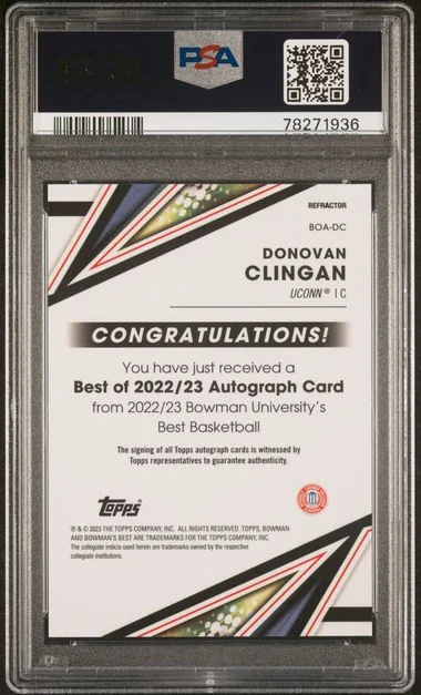 2022 Bowman University Best Donovan Clingan Best Of 2022 Autograph #BOADC card image
