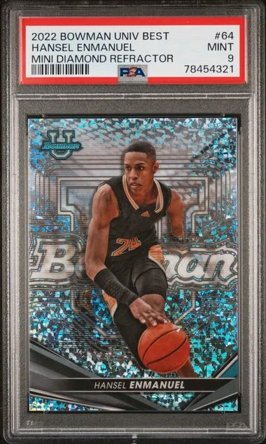 2022 Bowman University Best Hansel Enmanuel Mini Diamond Refractor #64 card image
