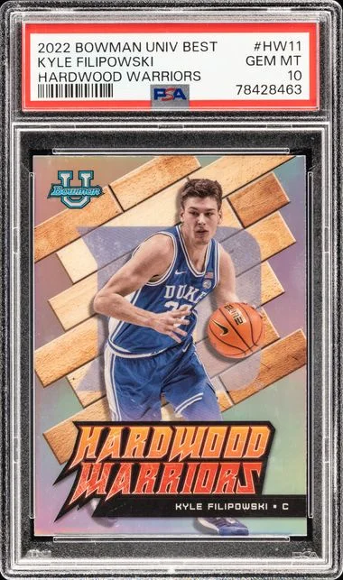 2022 Bowman University Best Kyle Filipowski Hardwood Warriors #Hw11 card image