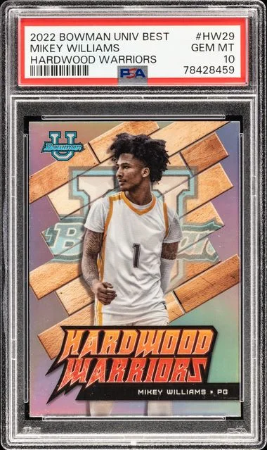 2022 Bowman University Best Mikey Williams Hardwood Warriors #Hw29 card image