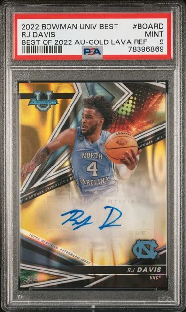 2022 Bowman University Best Rj Davis Best Of 2022 Autograph #BOARD card image