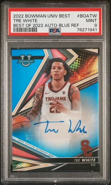 2022 Bowman University Best Tre Best Of 2022 Autograph Blue Refractor #BOATW card image