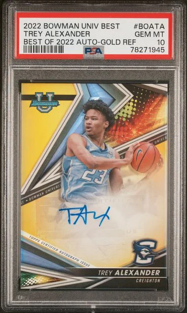 2022 Bowman University Best Trey Alexander Best Of 2022 Autograph #BOATA card image