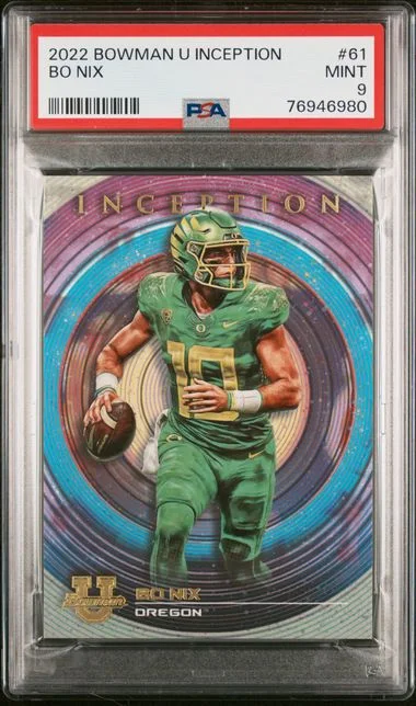 2022 Bowman University Bo Nix Inception #61 card image