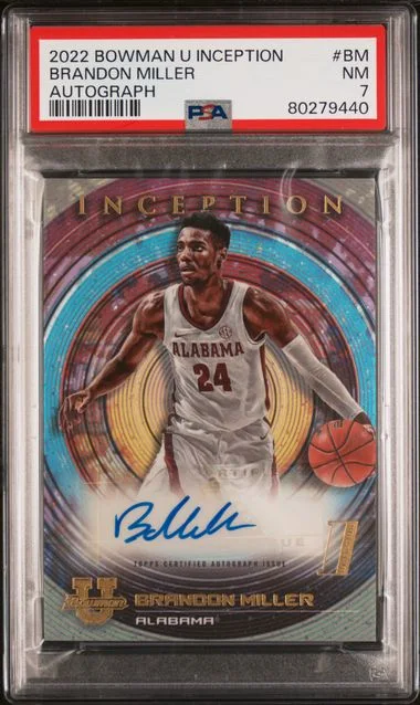 2022 Bowman University Brandon Miller Inception Autographs #BIA-BM card image