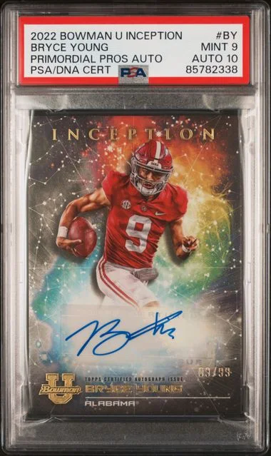 2022 Bowman University Bryce Young Inception Primordial Prospect Autographs #PMP-BY card image