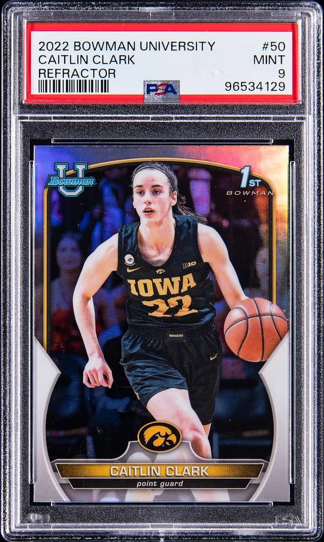 2022 Bowman University Caitlin Clark Refractor #50 card image