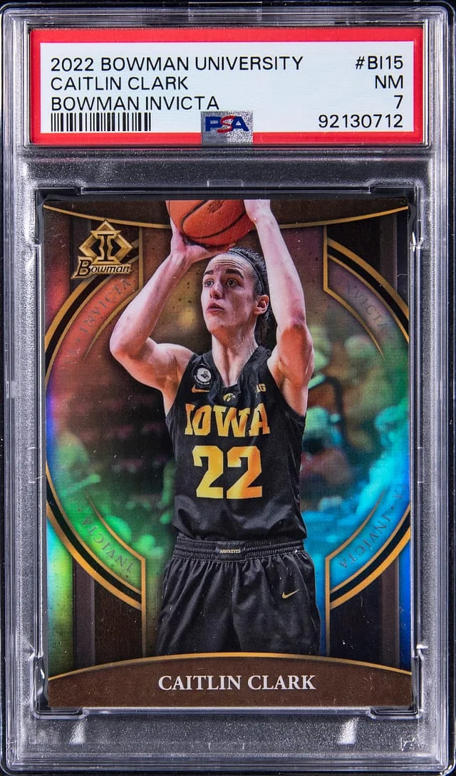 2022 Bowman University Caitlin Clark Invicta #BI15 card image